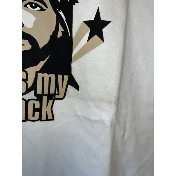 Y2K Jesus Has My Back Christ Graphic White Shirt Tee 2000s S Smal - Picture 3 of 8